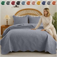 Light Weight Quilt Bedding Set Bedspread Bed Throw with Pillow Shams Queen King
