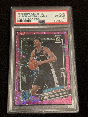 2023-24 Donruss Optic Victor Wembanyama Fast Break Pink #22/25! PSA 10 Pop 5!