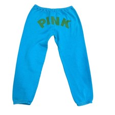 Vintage PINK Victoria's Secret Blue Logo Jogger Sweatpants Y2K Lounge XS