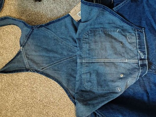 NWT VINTAGE CARHARTT R07 DST UNLINED DENIM BIB OVERALLS 40X30 - Picture 10 of 18