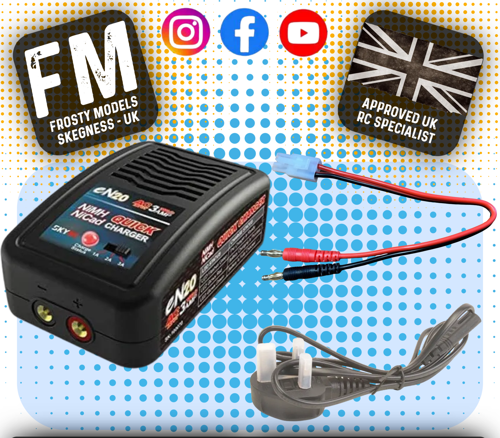 SKY RC - eN20 AC Battery Charger Nimh/NiCad (3Amp) 20W 4-8cells - (4.8v / 7.2v)