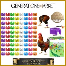 80 Pcs 16mm Chicken Leg Bands with 8 Colors, Colorful 01-80 Numbered Chicken ...