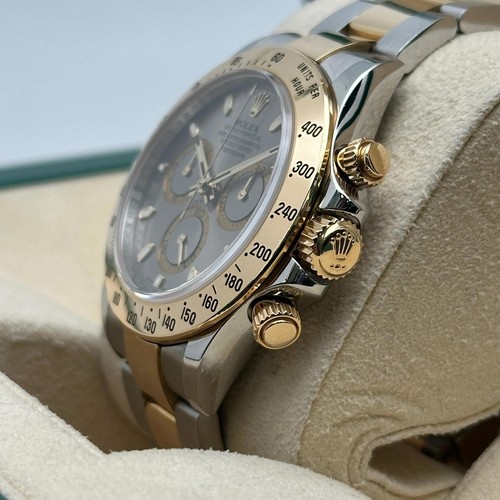 Rolex Daytona 116523 18K Yellow Gold Steel Grey Dial Automatic Mens Watch - Picture 6 of 9
