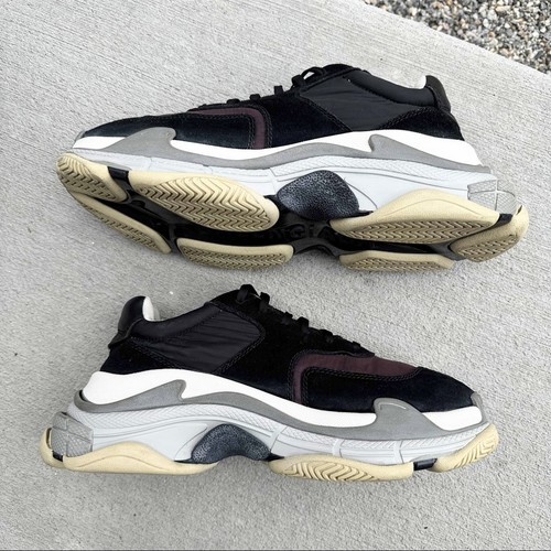 Zapatillas Balenciaga Triple S 2.0 Talla EU 42 US 9 Negro Borgoña Nailon Gamuza - Imagen 3 de 8