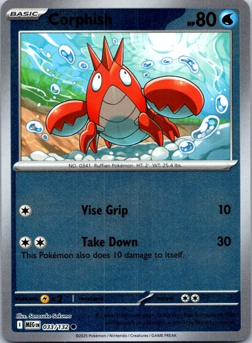 Pokemon TCG - Mega Evolution (MEG EN) Corphish - #033/132 - Reverse Holo - Picture 1 of 2