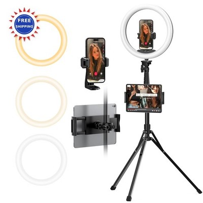12 Ring Light with 74 Tripod Stand & iPad Phone Holder LED Circle UBeesize Video