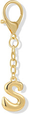 Gold Plated Bubble Initial Letter Keychain for Women Car Key Bag Purse Decorativ