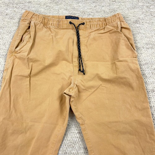 Pantalones Jogger American Eagle Hombres Medio Tostado Marrón Caqui Chino Cordón Flexible - Imagen 4 de 14