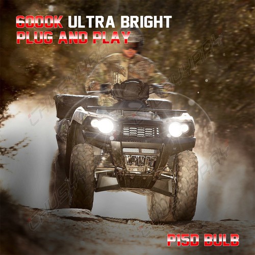 For Yamaha Kodiak 400 450 Rhino 660 700 LED White Headlight 2x Bulbs 80W Lamp - Bild 14 von 14