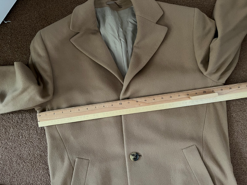 Hugo Boss Stratus Tan Brown Camel Button Up Wool Cashmere Overcoat Mens Chest 45 - Picture 20 of 20