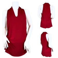 Viereck Red Patel Tank Top SZ L $87