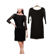 NWT Babaton Aritzia Rafael Black Lace Sheath Bodycon V-Back Cocktail Dress Sz 2