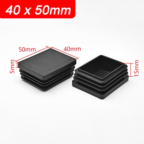 Rectangular Plastic End Caps Blanking Ribbed Rectangle Plugs Inserts /Black - Picture 37 of 53