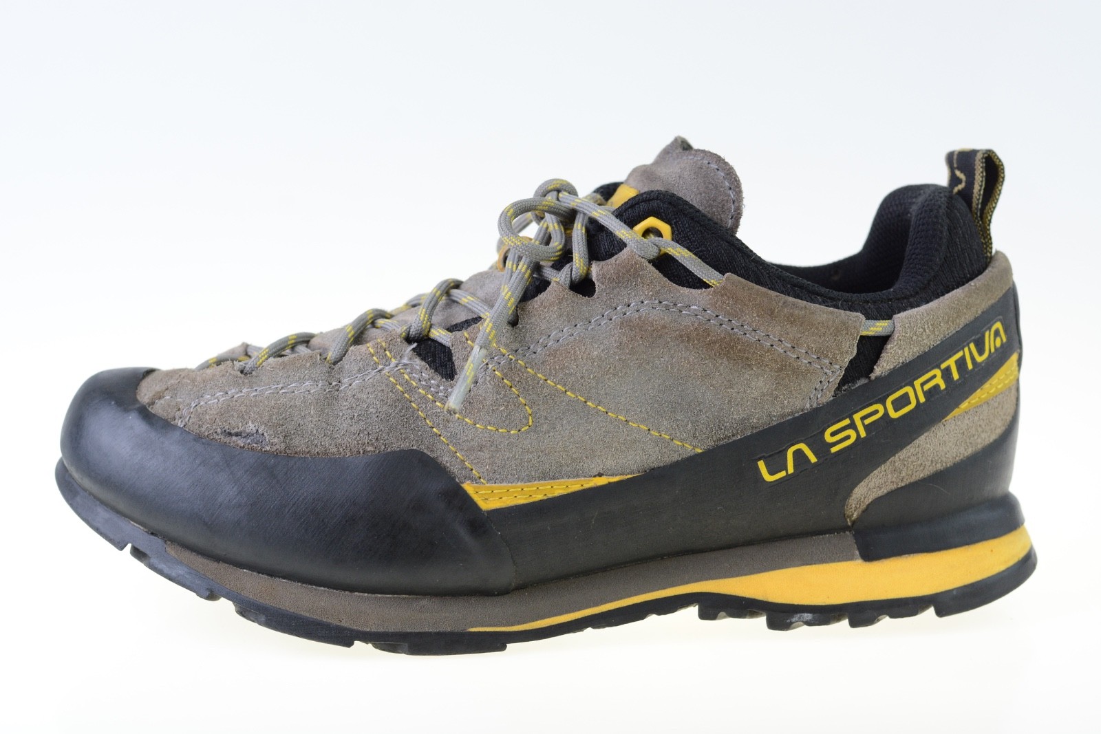 La Sportiva Boulder X Gamuza Gris/Amarillo Para hombres Caminar Senderismo Entrenadores Reino Unido 8