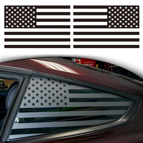Heck Viertel Fenster Amerikanische Flagge Aufkleber Auto SUV LKW, Universal Matt Rückseite USA - Bild 1 von 6