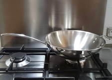 Brand New CALPHALON Tri-Ply Stainless Steel 12" 30cm Wok Stir Fry Pan