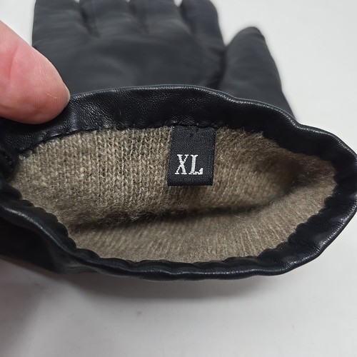 Vintage 1990s Wilsons Genuine Leather Black Gloves 100% Cashmere Lined Size XL - Picture 6 of 6