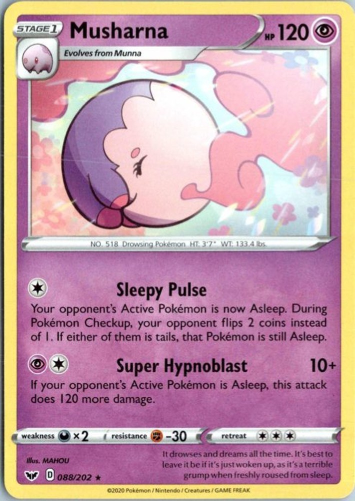 Musharna 088/202 SWSH01: Sword & Shield Base Set - NM