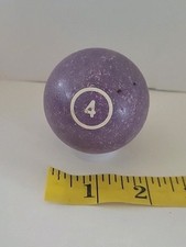Vintage No. 4 Solid Purple Pool Ball Billiard 2" Replacement B 
