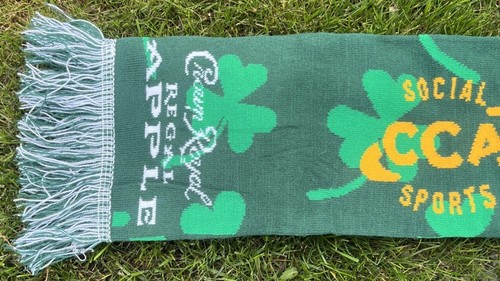 St. Patrick's Day Scarf Green Fringed BUD LIGHT & Crown Royal Regal APPLE - EUC - Picture 2 of 7
