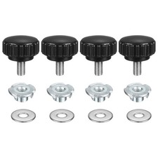 4 Pieces for M5 x 10mm Ring Knobs with 22mm Head, Washers and T-Nuts