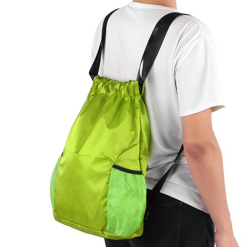 (Fluorescent Green)CHICIRIS Drawstring Backpack Compact Drawstring Bag YS - Picture 3 of 12