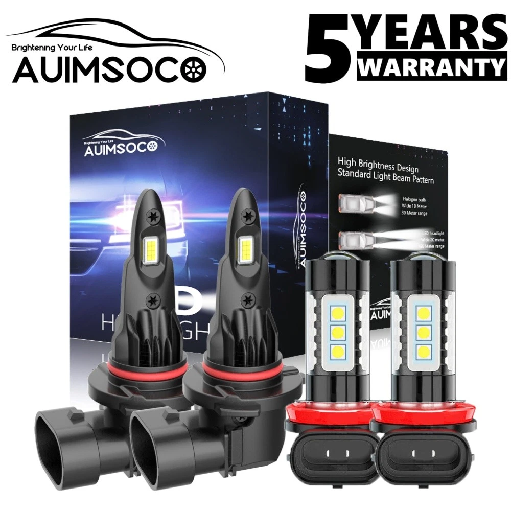 For Chevy Equinox 2019-2020 6500K LED Headlight High/Low Beam + Fog Light Bulbs