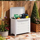 Deck Box, Outdoor Storage Box with Wheels and Lid, Waterproof Storage Bin for Pa