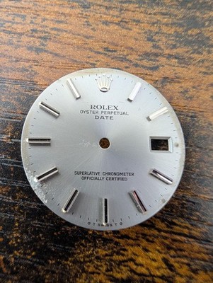 ROLEX OYSTER PERPETUAL DATE 1501 SILVER STICK DIAL - POOR CONDITION