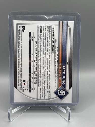 2025 Bowman Jace Jung Mojo Refractor #59 RC Detroit Tigers - Picture 2 of 2