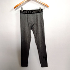 Under Armour Boys ColdGear Armour Leggings Size Medium Fitted Warm Kids YMD Gray