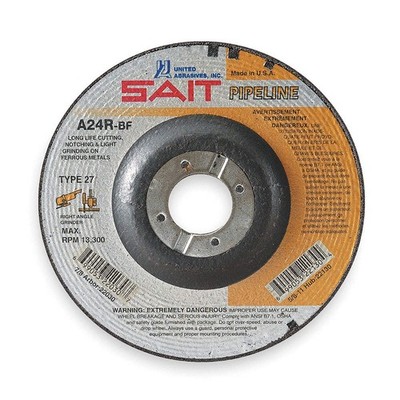 UNITED ABRASIVES-SAIT 22055 CutOff&GrindWhl,7/8''CN,UnthreadHle 2KMJ8