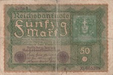 50 marek banknot Rzeszy 24.06.1919 Berlin, Cesarstwo Niemieckie seria 1