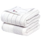 Bloom Imabari Towel Certified Natura Gray Border Bath Towel 2 Sheets Set Japan