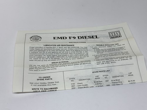 HO scale Bachman Santa Fe EMD F9 #307 Diesel Locomotive Tested And Works - Picture 14 of 15