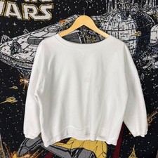 Vintage Hanes Her Way Sweatshirt White Crewneck Pullover XL Fleece 90s Solid