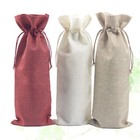  3pcs Jute Linen Wine Bottle Bags Weddings Holidays Party Bottle Covers Linen