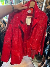 Just B Stain Mart Red Sequin Jacket Blazer. New. Size S/ M
