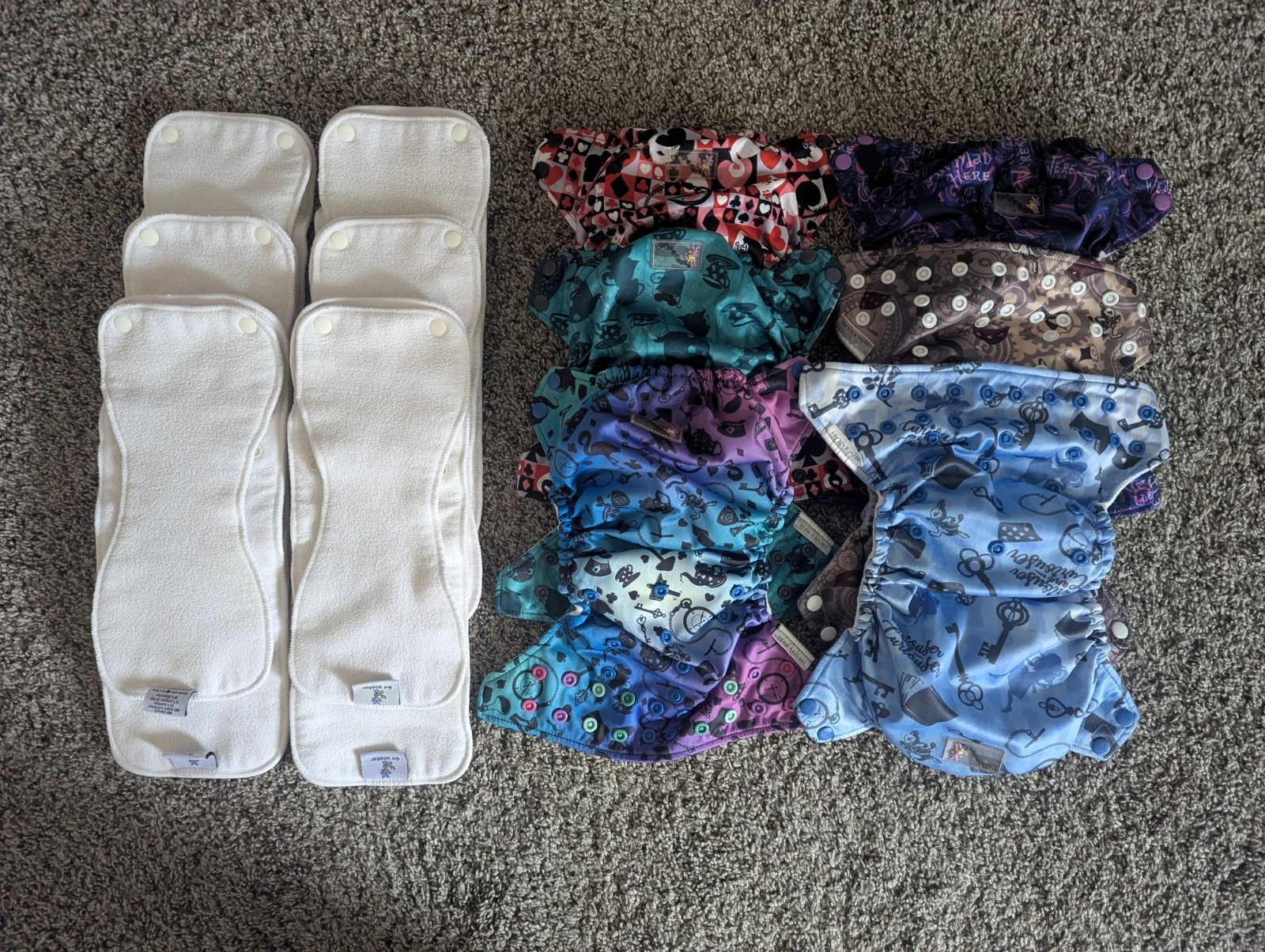 Lot Of 8 Rumparooz cloth Diapers ONE SIZE