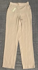 Max Studio Women  s Pull On High Rise Khaki Pants Sz XS Stretch Elastic Waist New