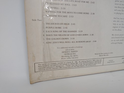 Ernest Martin Sings Too Far Upon My Journey LP 1974 Jewel Records Private Gospel - Picture 10 of 19