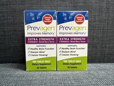 Lot Of 2 Prevagen Extra Strength Mixed Berry 20 mg 30 Tablets New Factory Sealed