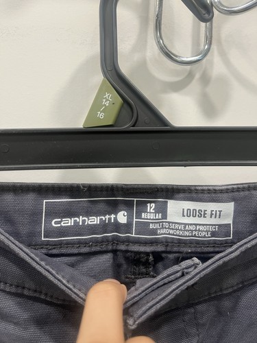 Carhartt Carpenter Work Pants Size 12 Loose Fit Dark Gray Color Pre Owned - Picture 5 of 17