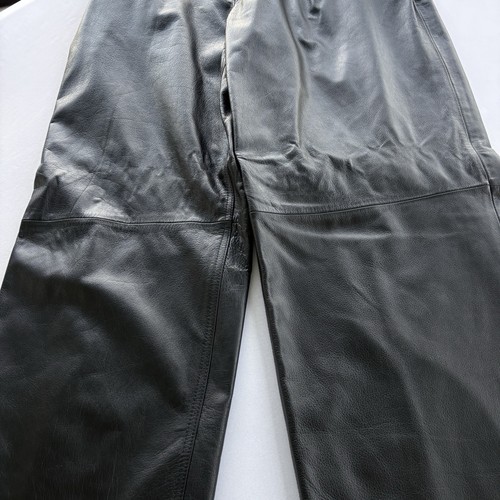 M Julian Wilsons Lederhose Herren 34 schwarz gerades Bein gefüttert klassischer Stil - Bild 8 von 20