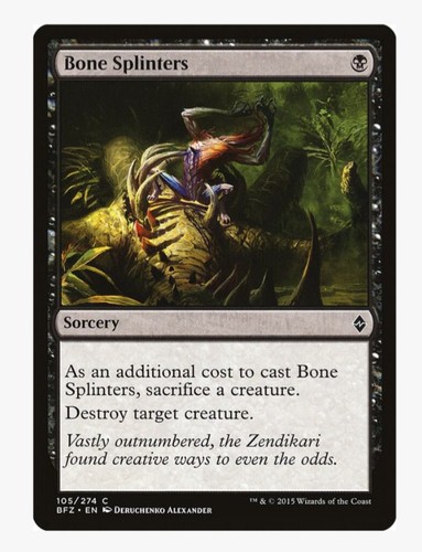 Bone Splinters | MTG BFZ | Pauper EDH Sacrifice Outlet Aristocrats Removal | LP - Picture 1 of 4