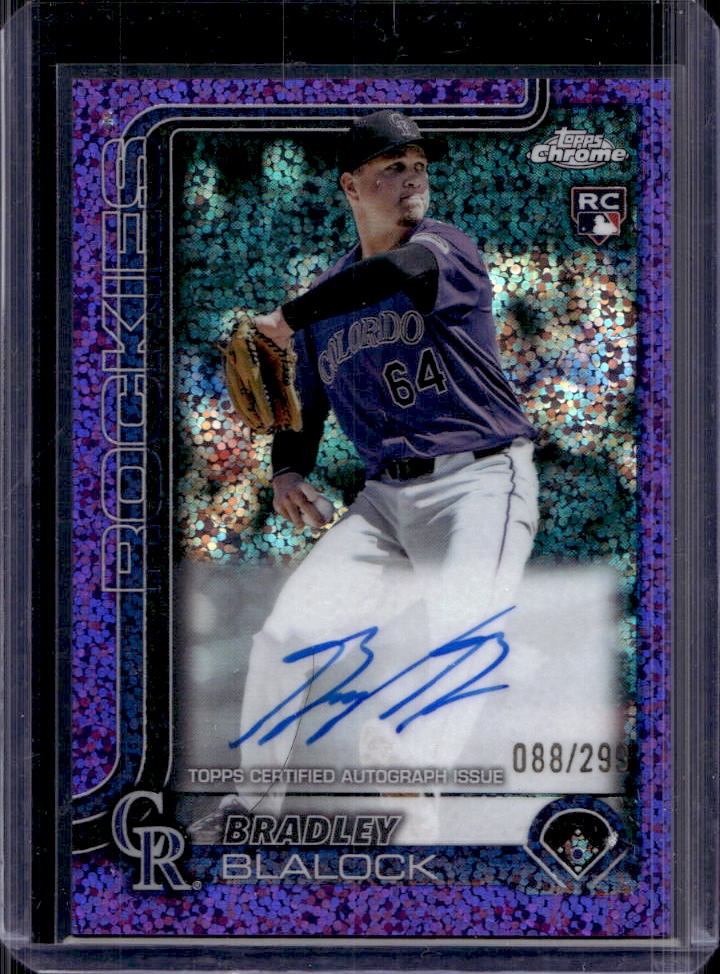 2025 Topps Chrome Bradley Blalock Rookie Auto RC Purple Speckle Refractor #/299