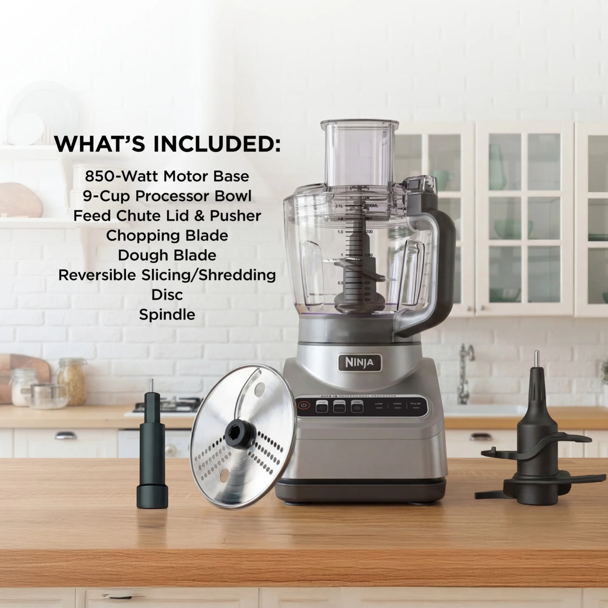 Ninja Professional 9-Cup Food Processor, 3 Auto-iQ Presets, BN600