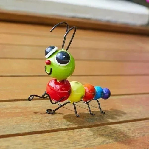Caterpillar Garden Ornament Wall Mounted Multicoloured Insect Large Metal 18cm - Picture 8 of 19