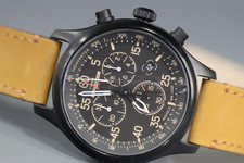 Expedition Field Cronografo 43MM Cinturino Pelle Orologio Uomo Timex Nero/Marrone