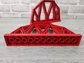 Lot Of 2 Lego Duplo Support Red Girder Bridge Pillar Train Track 3774 9212 51559